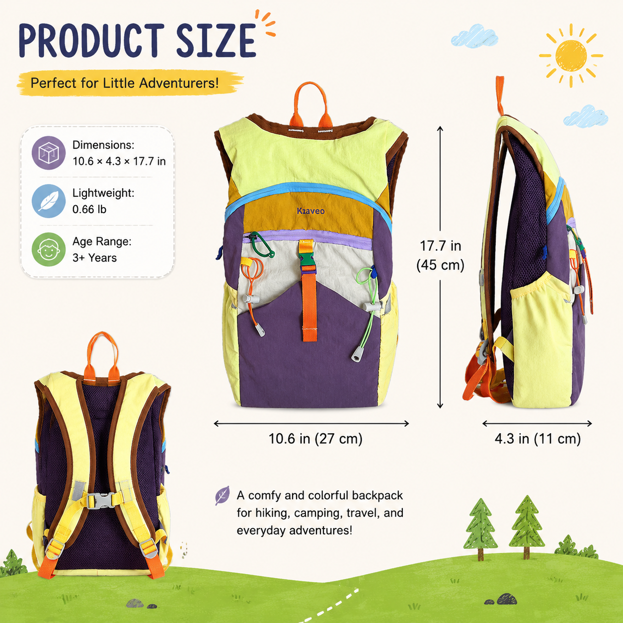 Dopamine Kids Lightweight Travel Backpack(Ages 8+)