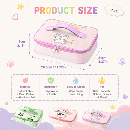 Cute Kids Insulated Lunch Bag for School & Picnic