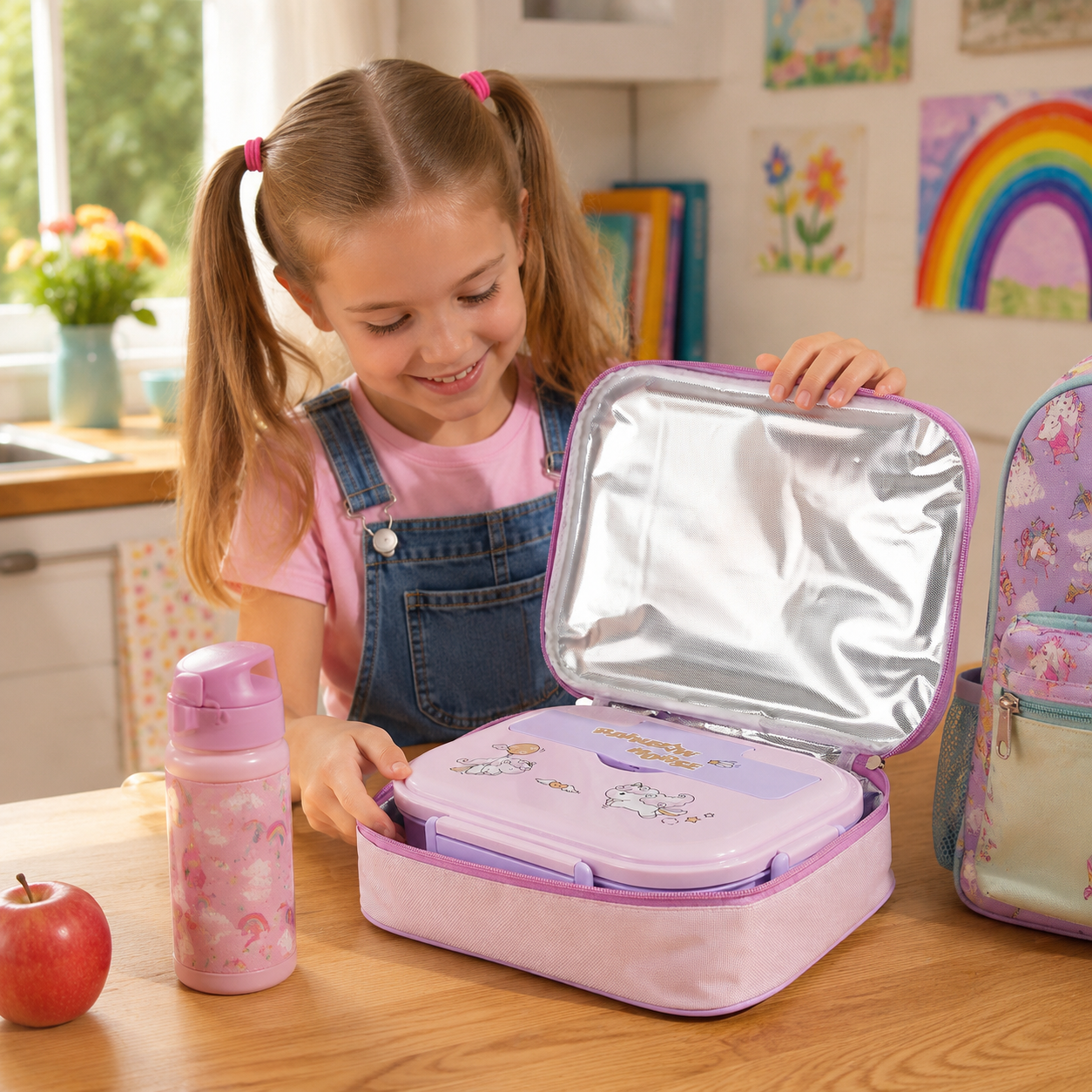 Cute Kids Insulated Lunch Bag for School & Picnic
