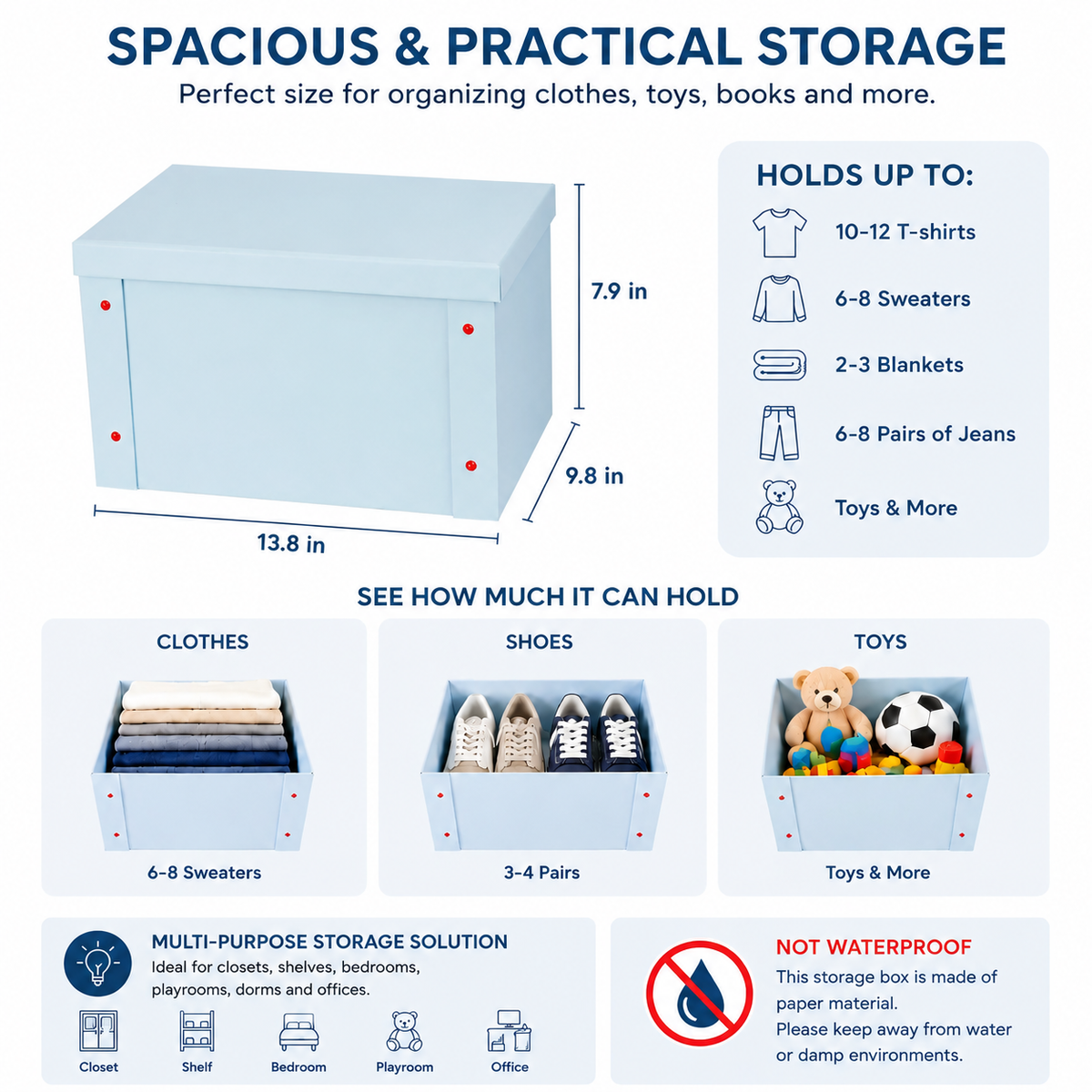 Eco-friendly Paper Storage Box [Set of 2]