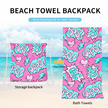 2 in 1 Quick Dry Beach Towel Bag