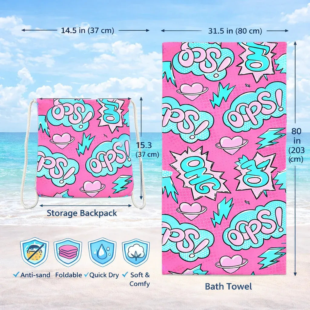 2 in 1 Quick Dry Beach Towel Bag