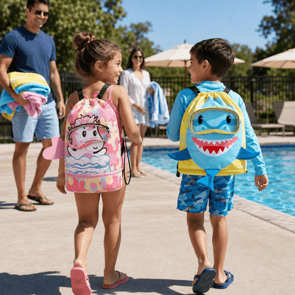 Large Capacity Wet/Dry Separation Beach & Swim Bag for Kids & Tweens