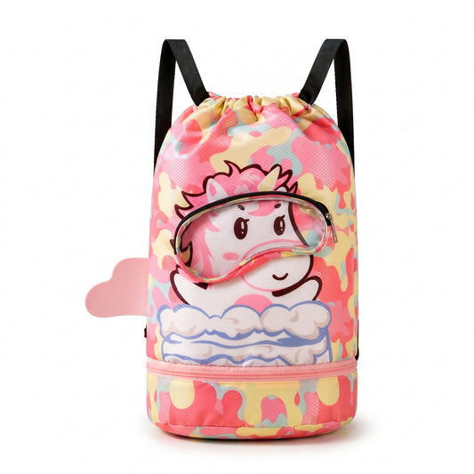 Kids Swim Bag with Goggles Pocket & Shoe Compartment