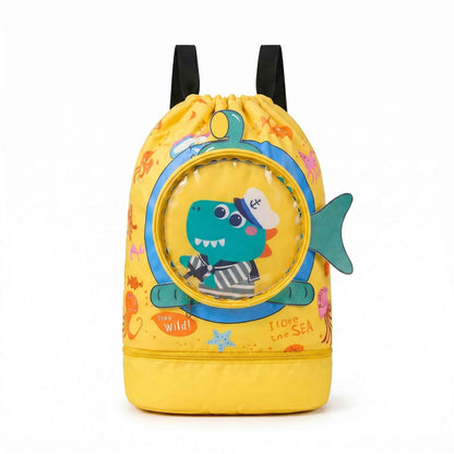 Kids Wet & Dry Separation Cartoon Swim Backpack