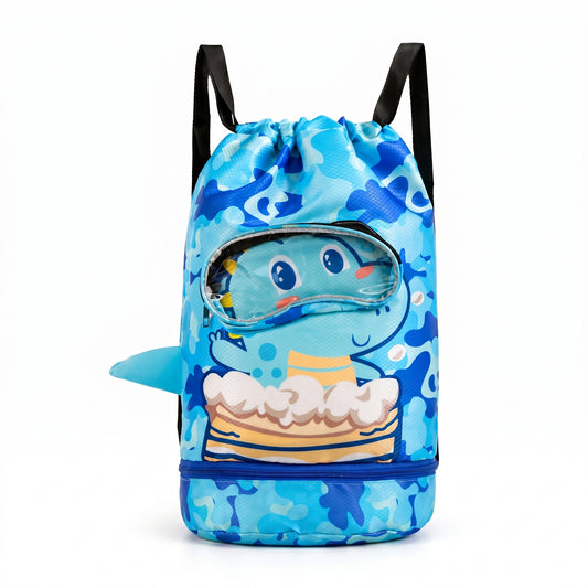 Kids Wet & Dry Separation Cartoon Swim Backpack