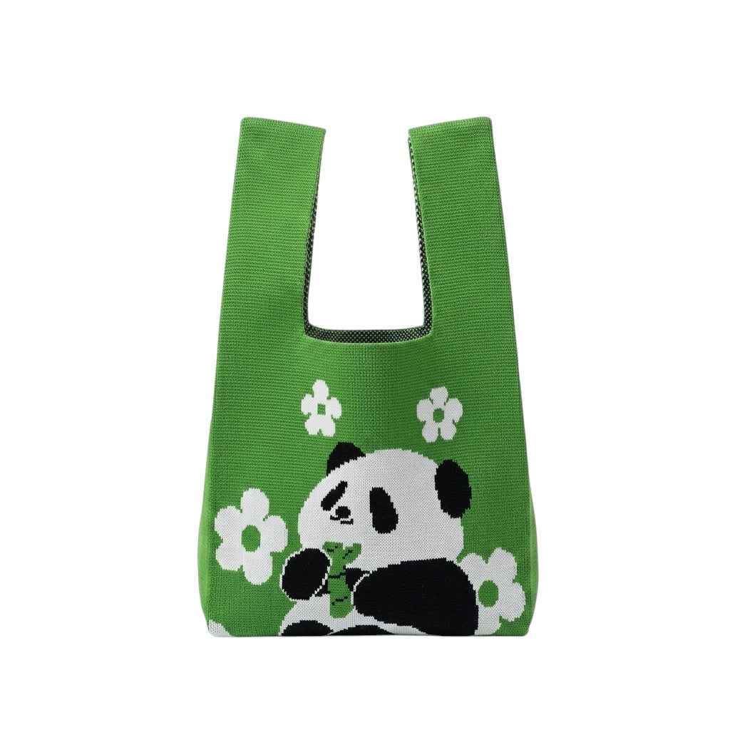 Kids Panda Knitted Tote Bag for Girls & Boys