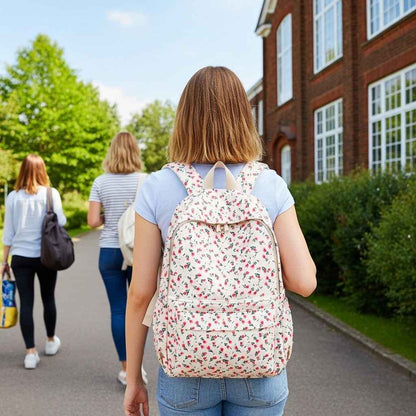 Cute Floral Canvas Daily Backpack