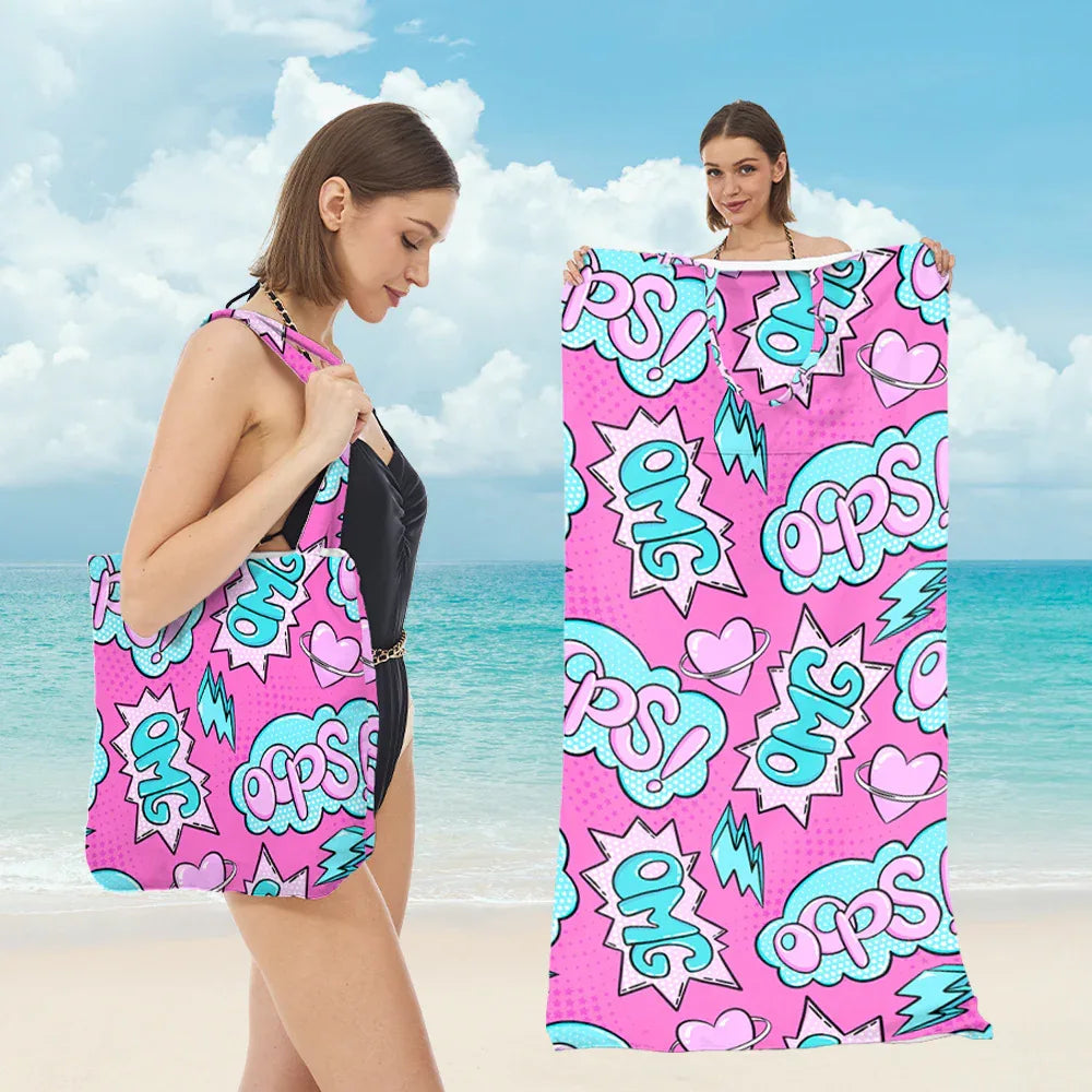 2 in 1 Quick Dry Beach Towel Bag