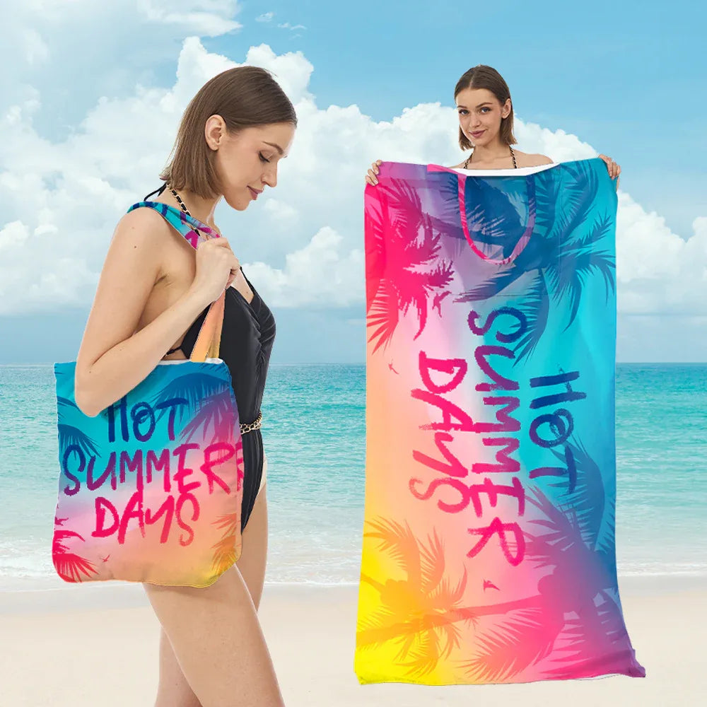 2 in 1 Quick Dry Beach Towel Bag