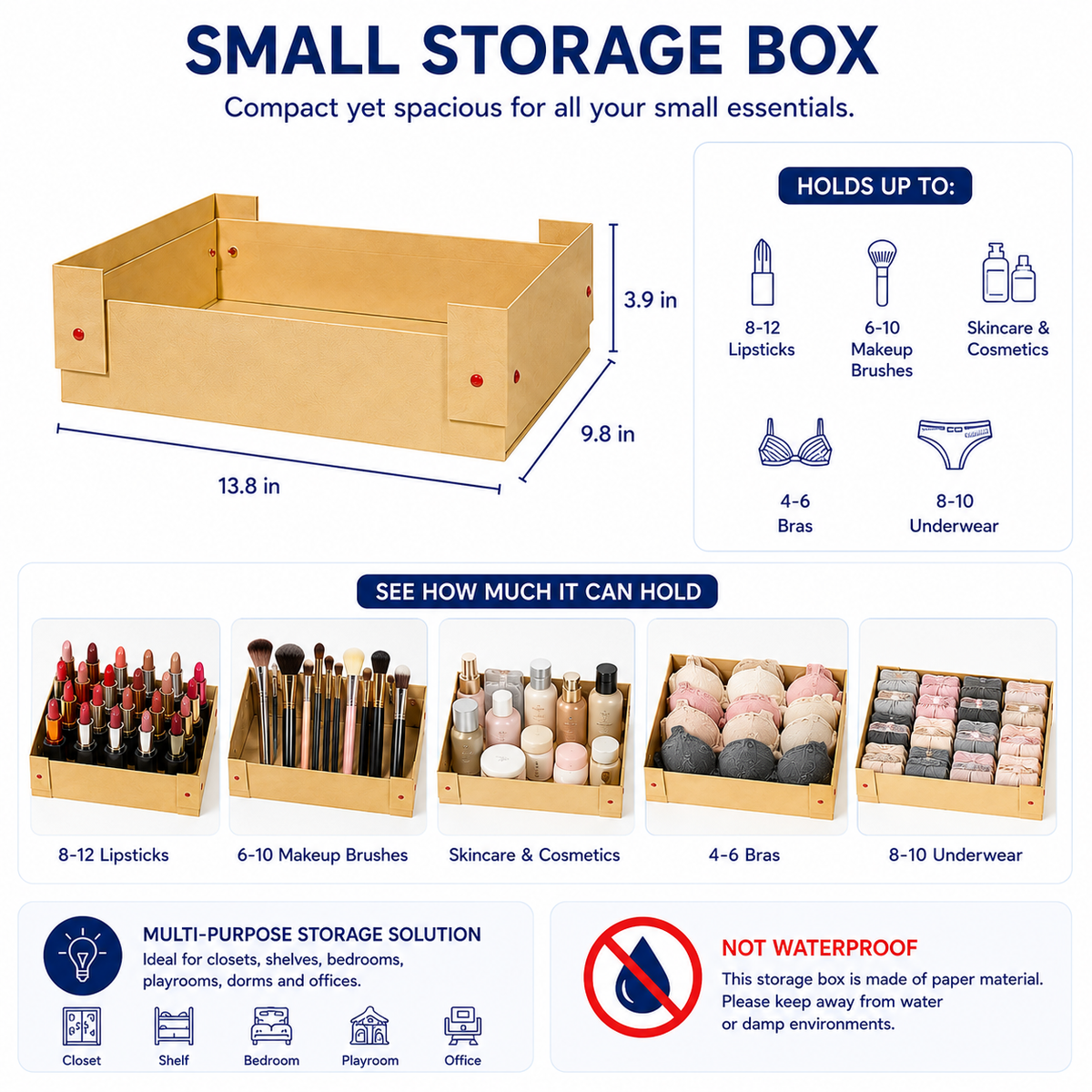 Stackable Paper Storage Box - Small